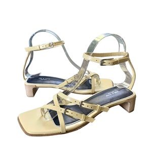 Rag & Bone Leather Pastel Yellow Mid Heel Sandal Size 36